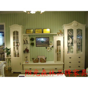 品牌田园韩式欧式板实木结合烤漆组合客厅电视柜香河家具