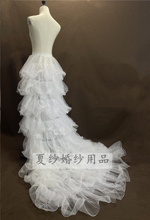 婚纱礼服单独裙摆系带可拆卸拖尾蓬蓬多层新娘表演走秀系腰拖尾