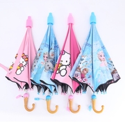 儿童雨伞女童kt猫，粉红小猪轻便可爱公主冰激淋长柄带套口哨太阳伞