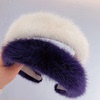 佳丽韩国紫色白色水貂毛，皮草发箍简约单排宽头箍发卡气质发饰