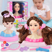 女孩芭洋比娃娃儿童仿真头模半身，可化妆编发美妆公主学扎头发玩具