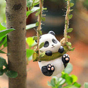 创意动物可爱卡通小猫考拉熊猫，狗秋千摆件庭院花园，挂上装饰挂件吊