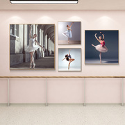 芭蕾舞装饰画瑜伽馆舞者舞蹈，班教室墙面装饰壁画，培训机构组合挂画