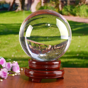 水晶球摆件透明白圆球玻璃客厅，办公桌玄关家居装饰品拍照摄影道具