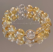 发财被爱好运常在天然黄水晶，阿塞白水晶(白水晶)貔貅水晶手链女礼物