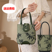 新中式国风包包秋冬女士手拎小包中国古风手提包小众送中年妈妈包