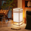 日式创意台灯可充电复古民宿卧室床头灯茶室书房装饰竹编落地灯具