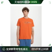 香港直邮Emporio Armani阿玛尼男士T恤橙色短袖圆领印花运动