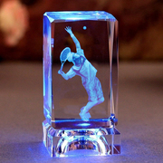 创意水晶内雕摆件网球，羽毛球学校运动会业余比赛奖品生日礼物刻字