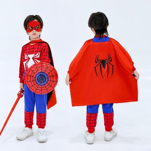 六一儿童节服装男童蜘蛛侠，套装cosplay蝙蝠侠，小孩幼儿园演出衣服