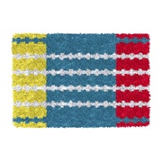 段段绣毛线绣地毯，绒绣钩针地垫坐垫，彩色线条格(2件)