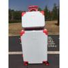 子母箱拉杆箱子万向轮行李箱轮网，红塑料abs+pc旅行箱logo图案定制