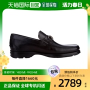 香港直发SALVATOREFERRAGAMO菲拉格慕男款黑色牛皮平底鞋0512707