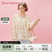 juicycouture橘滋春夏季女装2024粉色牌，镂空宽松女式针织衫