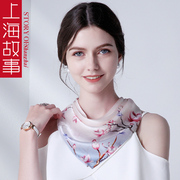 上海故事真丝小方巾女士，春秋妈妈丝巾飘带领巾，发带丝巾母亲节礼物