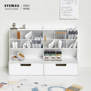 韩国SYSMAX HIVE系列进口多功能ins风桌面收纳盒储物盒置物盒办公室文具整理盒简约风格韩式笔筒书桌收纳盒子