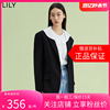 商场同款lily2024春女装简洁一粒扣时尚通勤黑色西装外套