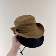 韩版户外儿童帽子夏季速干大檐渔夫帽薄款男女童，登山露营遮阳盆帽