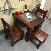 厂阳台茶桌椅组合实木泡茶桌家用小型功夫茶几老船木茶台简约现销
