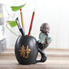 陶瓷笔筒创意时尚可爱学生，桌面笔桶复古中国风个性简约摆件