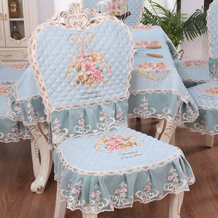 欧式餐椅套罩家用餐椅坐垫，套加大餐椅垫套装餐桌布圆桌布茶几布