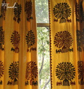印度自然元素ins风纯棉窗帘
