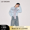 LILY BROWN秋冬款 甜美软糯格纹刺绣短针织开衫LWND235028