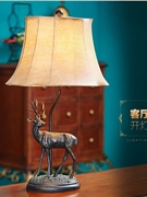 麋鹿床头灯欧式复古创意，奢华客厅卧室夜灯美式乡村家园装饰台灯