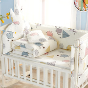 婴儿床上用品套件棉宝宝，床围四五件套全棉软包防撞冬季拼接床品