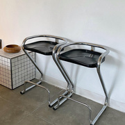 中古风吧椅高脚凳现代简约小户型餐椅家用奶油风彩色咖啡店吧台椅