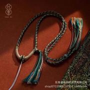 藏式手搓棉绳挂脖项链绳蜜蜡，文玩佛牌唐卡绳，手工编织配挂绳民族风