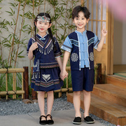 儿童壮族三月三套装男童，中国风洋气，民族服装女童改良复古表演服潮