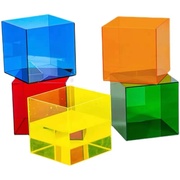 彩色透明亚克力盒展示柜有机玻璃盒子手办模型防尘罩子储物收纳盒