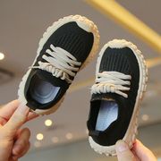 巴拉巴拉韩系男童鞋子2024春秋儿童透气网面运动鞋防滑女童袜子鞋