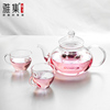雅集玻璃花茶壶套装家用透明耐热带，盖过滤泡茶壶，冲茶器花草茶茶具
