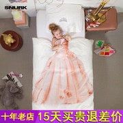 床品套件纯棉公主粉全棉儿童床上用品三件套女卡通被罩被套