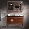 奥卫冠新中式浴室柜橡木实木岩板台面卫生间洗手盆柜组合智能镜子