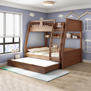 上下铺双层床高低床成人，小户型儿童子母床实木，两层大人多功能组合