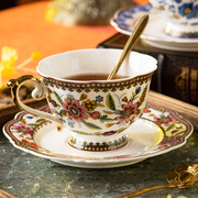 法式咖啡杯子复古精致陶瓷咖啡，杯碟套装家用下午茶茶具情侣马克杯