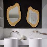 北欧卫浴镜艺术异形化妆镜现代ins墙面卫生间洗漱镜智能装饰挂镜