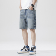 7&IV夏季男士薄款五分裤舒适休闲时尚潮流牛仔款式宽松短裤