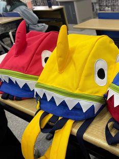鲨鱼书包高中生大学生大容量双肩，包卡通(包卡通)小鲨鱼背包单肩包旅游书包