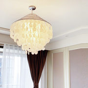 北欧简约贝壳卧室吊灯客厅餐厅枝形，美式灯饰玄关艺术铁创意小吊灯