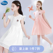 女童连衣裙2024夏装儿童白色，裙子薄款棉布裙，纯棉中大童公主裙