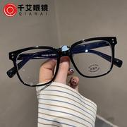 大框防蓝光眼镜 个性铆钉可配近视眼镜框TR90电脑护目平光镜
