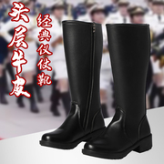 高筒马靴长筒日本长官靴子男女护卫队礼宾仪仗队升旗阅兵靴