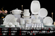 62头骨瓷餐具套装果盘家用组合碗盘，成套餐具欧式碗碟套装套餐餐具