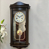 实木机械挂钟新中式整点报时上链发条，挂钟打响老式欧式钟表美式