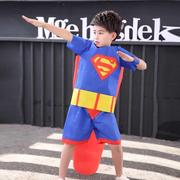 儿童超人环保服装废物利用作品DIY手工制作亲子时装秀幼儿园走秀
