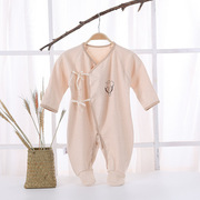 婴儿衣服 春装初生儿内衣系带和尚服新生儿连体衣